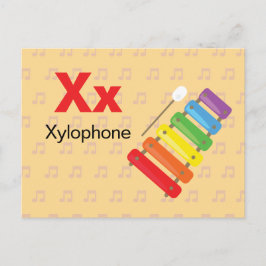 X is voor Xylophone - Alphabet Flash Kaart