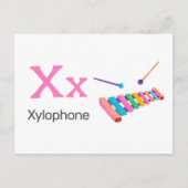 X is voor Xylophone - Alphabet Flash Kaart (Voorkant)