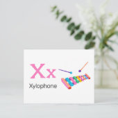 X is voor Xylophone - Alphabet Flash Kaart (Staand voorkant)