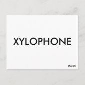 "X" is voor Xylophone Alphabet Flashcard Briefkaart (Achterkant)