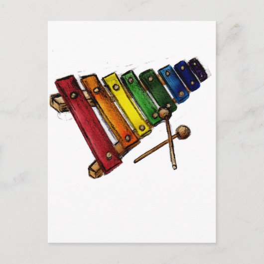 X is voor Xylophone Briefkaart (Voorkant)