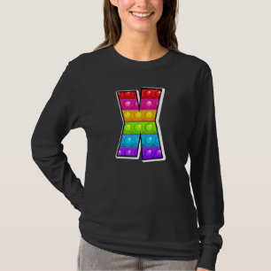X Kutest Capital Letter x Alphabet Funny Poppin Ki T-shirt