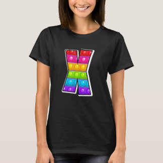 X Kutest Capital Letter x Alphabet Funny Poppin Ki T-shirt