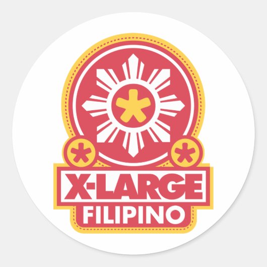 X-Large Filipino - Rood Ronde Sticker (Voorkant)
