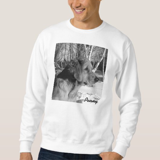 X-Large White Sweatshirt of Penny and Birch Trees (Voorkant)