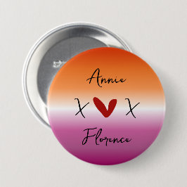 X Love X Zonsondergang Lesbische Vlag Knop Ronde Button 7,6 Cm