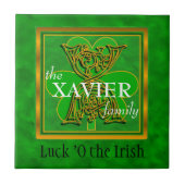 X "Luck of the Irish" Family Custom Monogram Tile Tegeltje (Voorkant)