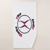 X markeert de plaats badhanddoek (Badhanddoek)