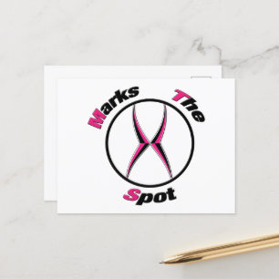 X markeert de plaats briefkaart