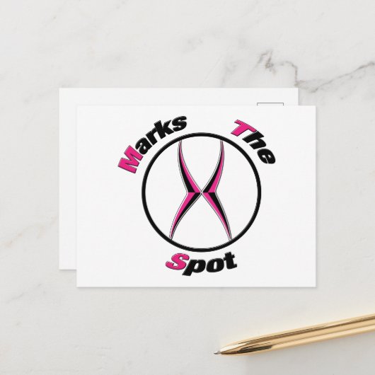 X markeert de plaats briefkaart (Voorkant / Achterkant in situ)