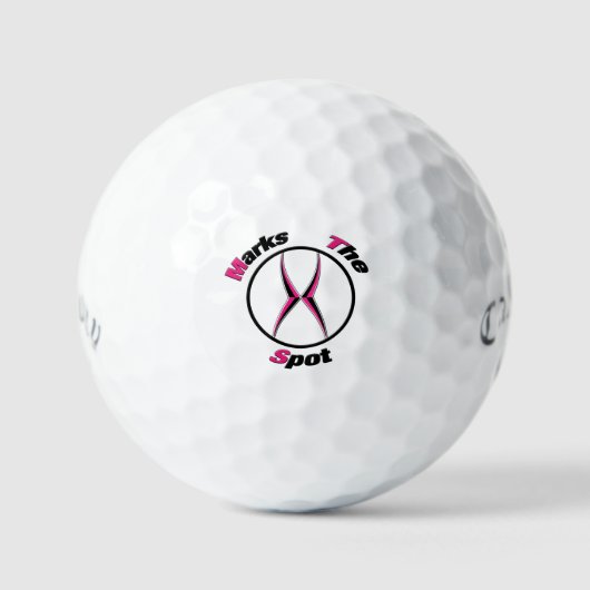 X markeert de plaats golfballen (Voorkant)