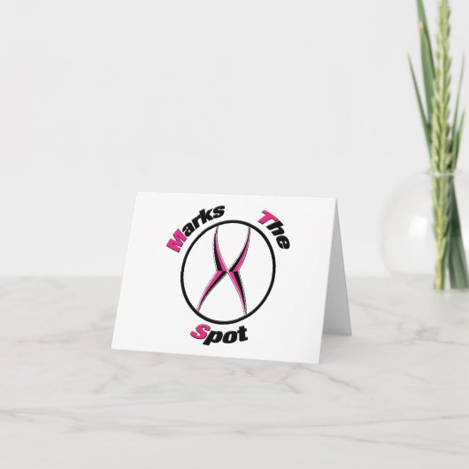 X markeert de plaats kaart (Voorkant)