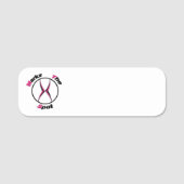 X markeert de plaats naamplaatje (Voorkant)