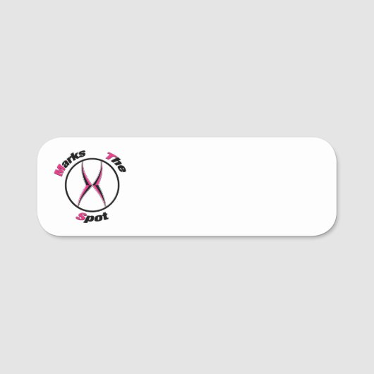 X markeert de plaats naamplaatje (Voorkant)