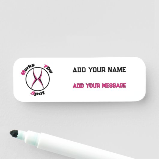 X markeert de plaats naamplaatje (In situ)