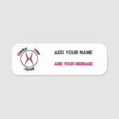 X markeert de plaats naamplaatje (Voorkant)