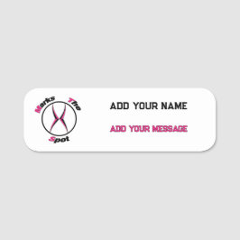 X markeert de plaats naamplaatje