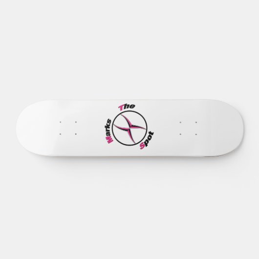 X markeert de plaats persoonlijk skateboard (Horizontaal)