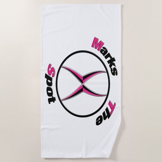 X markeert de plaats strandlaken (Voorkant)