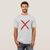 X markeert de plaats t-shirt (Voorkant volledig)