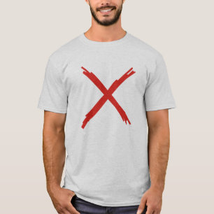 X markeert de plaats t-shirt