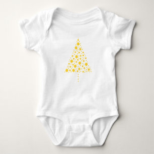X-mas Baby goldener Weihnachtsbaum Romper