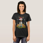 X-Mas Fox-kerstlampjes Funny Wild Animal Desig T-shirt (Voorkant volledig)