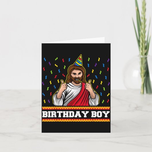 X-mas Funny Jesus Bday For Kids &amp; Adults Jesus Kaart (Voorkant)