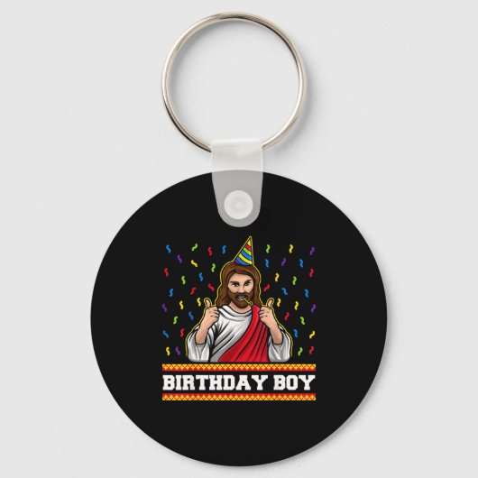 X-mas Funny Jesus Bday For Kids &amp; Adults Jesus Sleutelhanger (Voorkant)