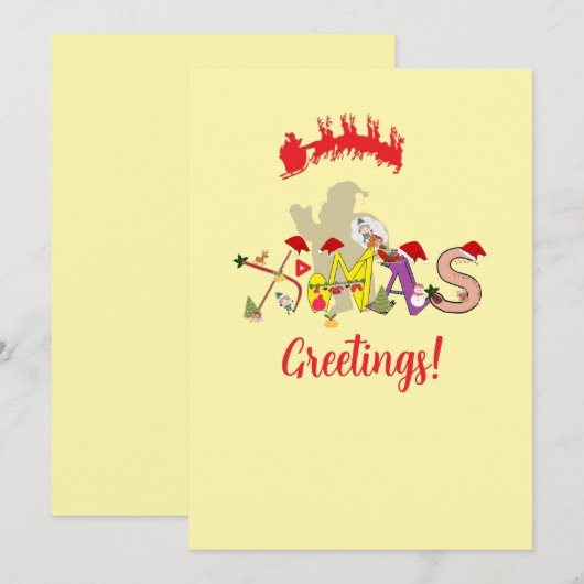 X-mas Groeten Feestdagenkaart (Voorkant / Achterkant)