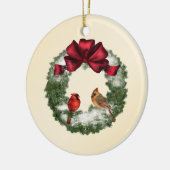 X-Mas Krans en Vogels Keramisch Ornament (Links)