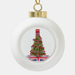 X-mas lelijke truien voor uw hele Britse familie Keramische Bal Ornament