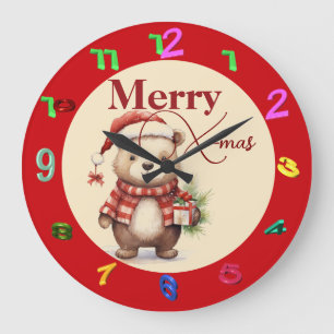 X-mas met een teddy grote klok