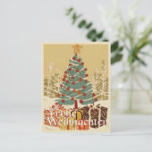 X-Mas Motiv, mit Geschenken unterm Weihnachtsbaum Feestdagenkaart (Staand voorkant)