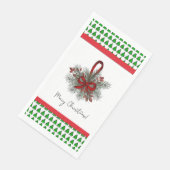 X-Mas Pine & Rood lint met boomgrens Servet (Hoek)