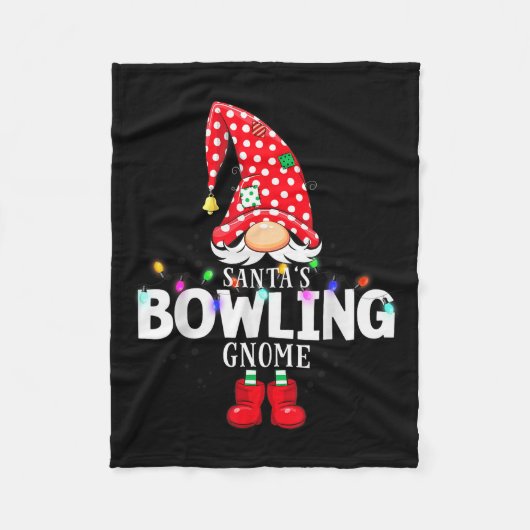 X-mas Santa's Bowling Gnome Christmas Matching  Fleece Deken (Voorkant)