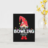 X-mas Santa's Bowling Gnome Christmas Matching  Kaart (Gele Bloem)