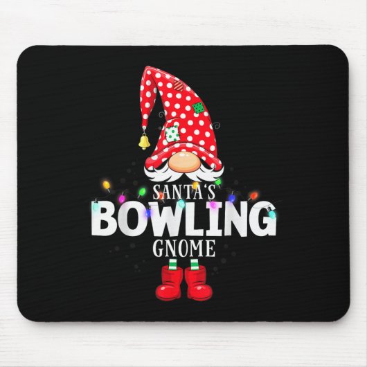 X-mas Santa's Bowling Gnome Christmas Matching Muismat (Voorkant)