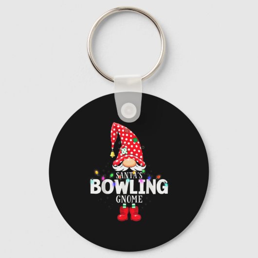 X-mas Santa's Bowling Gnome Christmas Matching  Sleutelhanger (Voorkant)