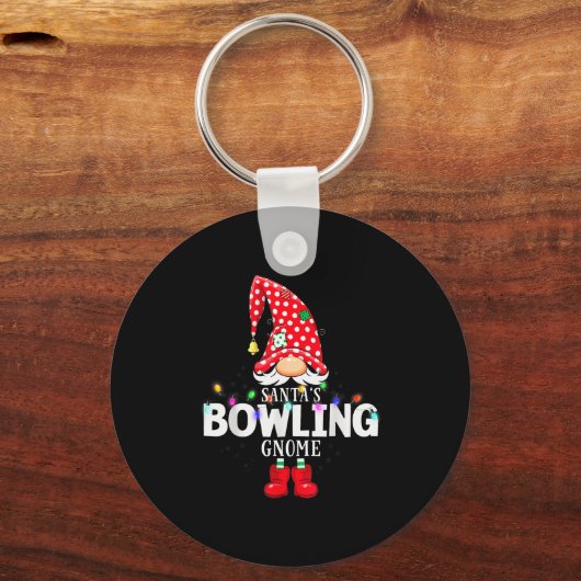 X-mas Santa's Bowling Gnome Christmas Matching  Sleutelhanger (Voorkant)