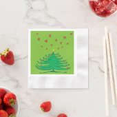 X-mas Tree Hearts Gecoineerde Cocktail Papier Serv Servet (Insitu)