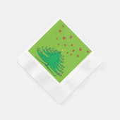 X-mas Tree Hearts Gecoineerde Cocktail Papier Serv Servet (Hoek)