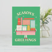 X-mas - Verraapbare weergave van cadeaudozen Kaart (Staand voorkant)