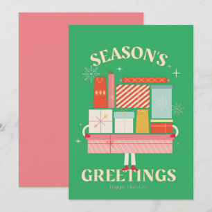 X-mas - Verraapbare weergave van cadeaudozen Kaart