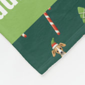 X mas Whippet Wonderland met aangepaste tekst Fleece Deken (Hoek)