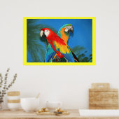 X Merkt de Parrots van de Vlek Poster (Keuken)