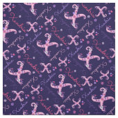 X monogram en persoonlijke naam Willow stof (Swatch)