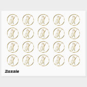 X monogram Faux Gold Envelope of Favor Seal Ronde Sticker (Vel)