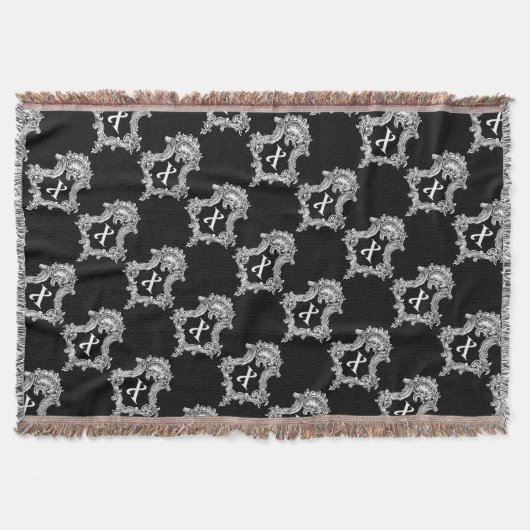 X Monogram Initiaal Drow Blanket Deken (Voorkant)