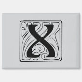 X Monogramm schwarz Magneet (Voorkant)